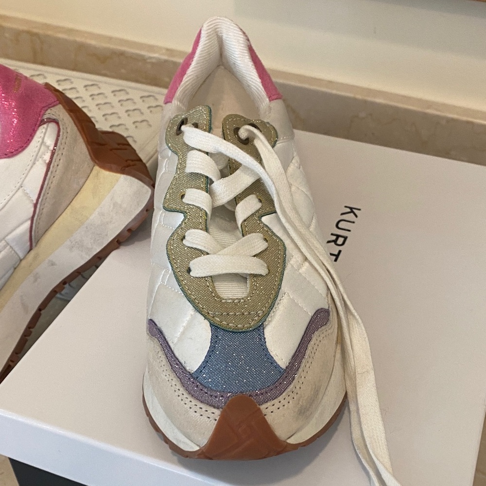 Kurt Geiger Women's Sneakers in White, Pink, and Gray - Picture 2 of 8